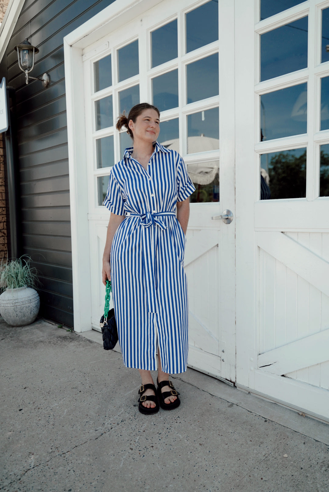 Grace & May Striped Shirt Dress