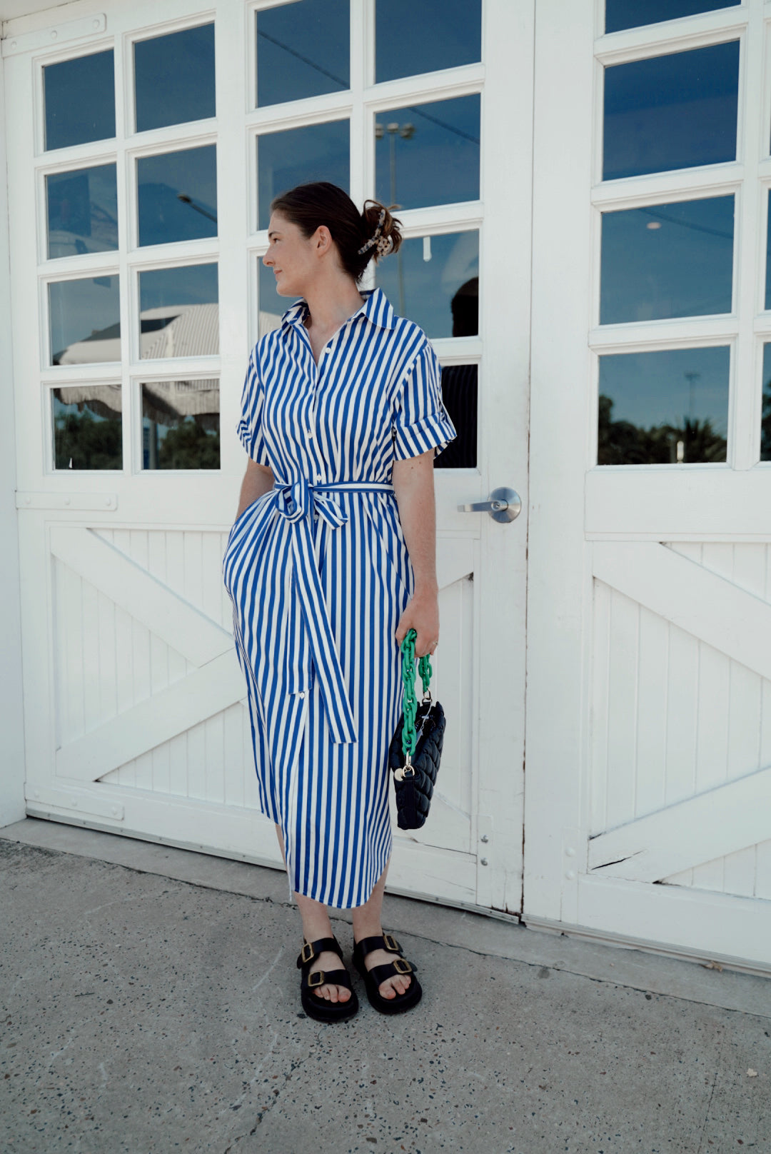 Grace & May Striped Shirt Dress