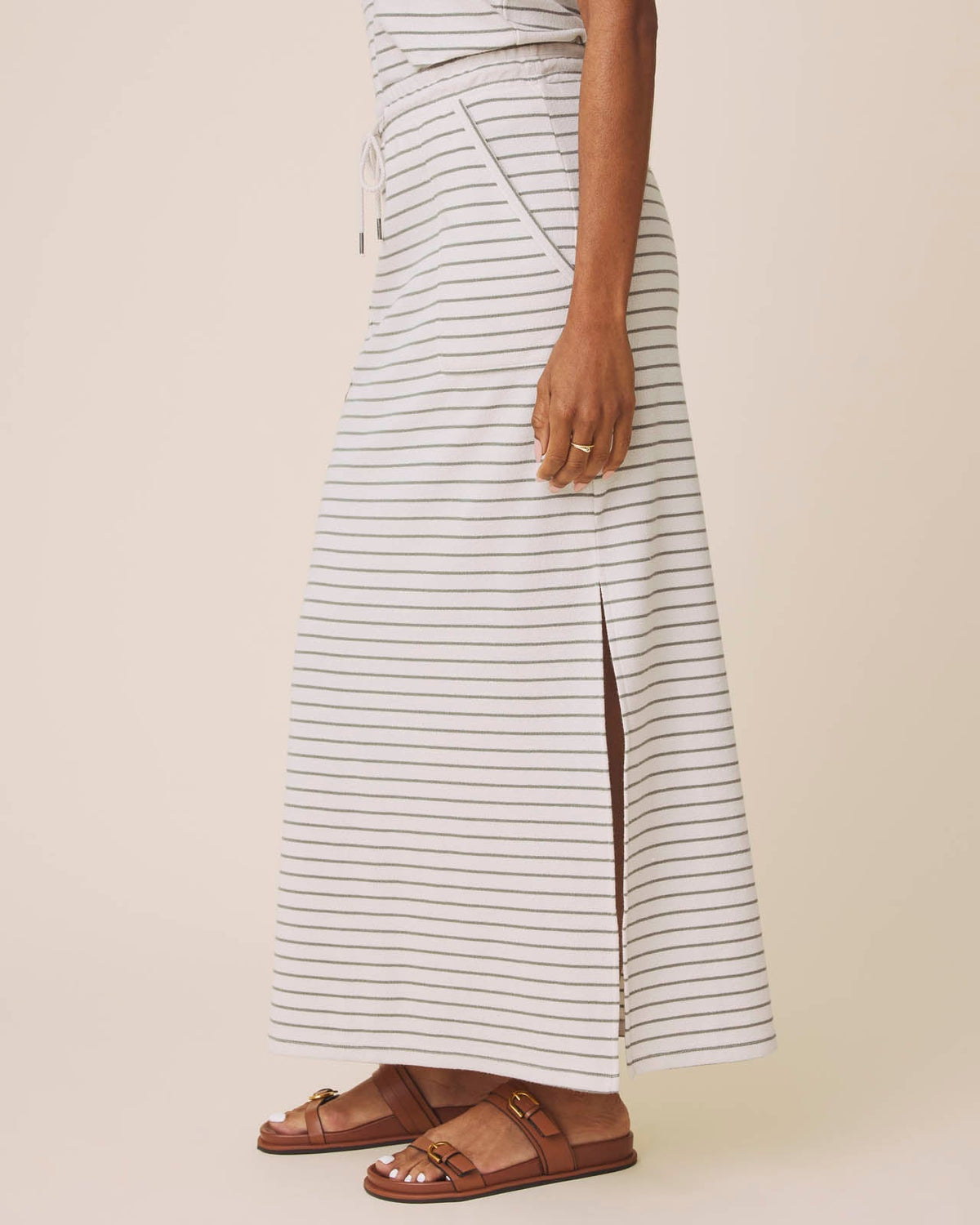 Splendid Kennedy Stripe Skirt - Pale Oak/Eucalyptus