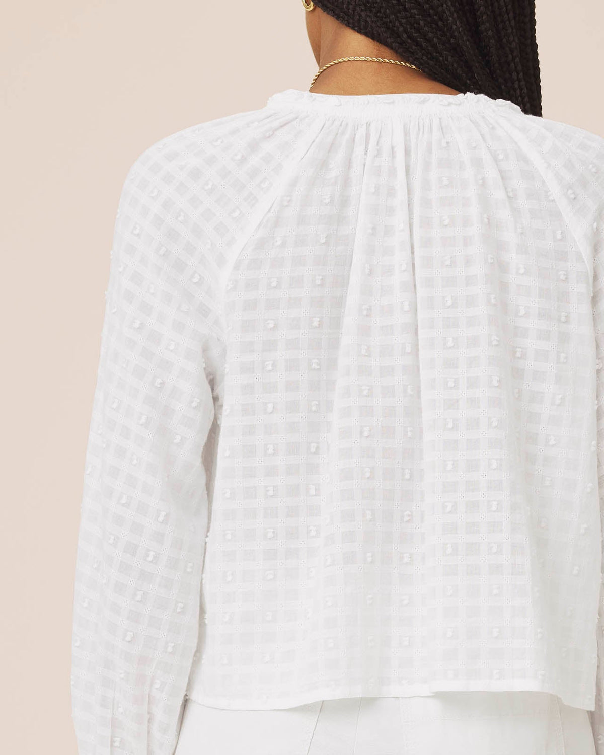 Splendid Fleur Tie Front Long Sleeve Blouse - White