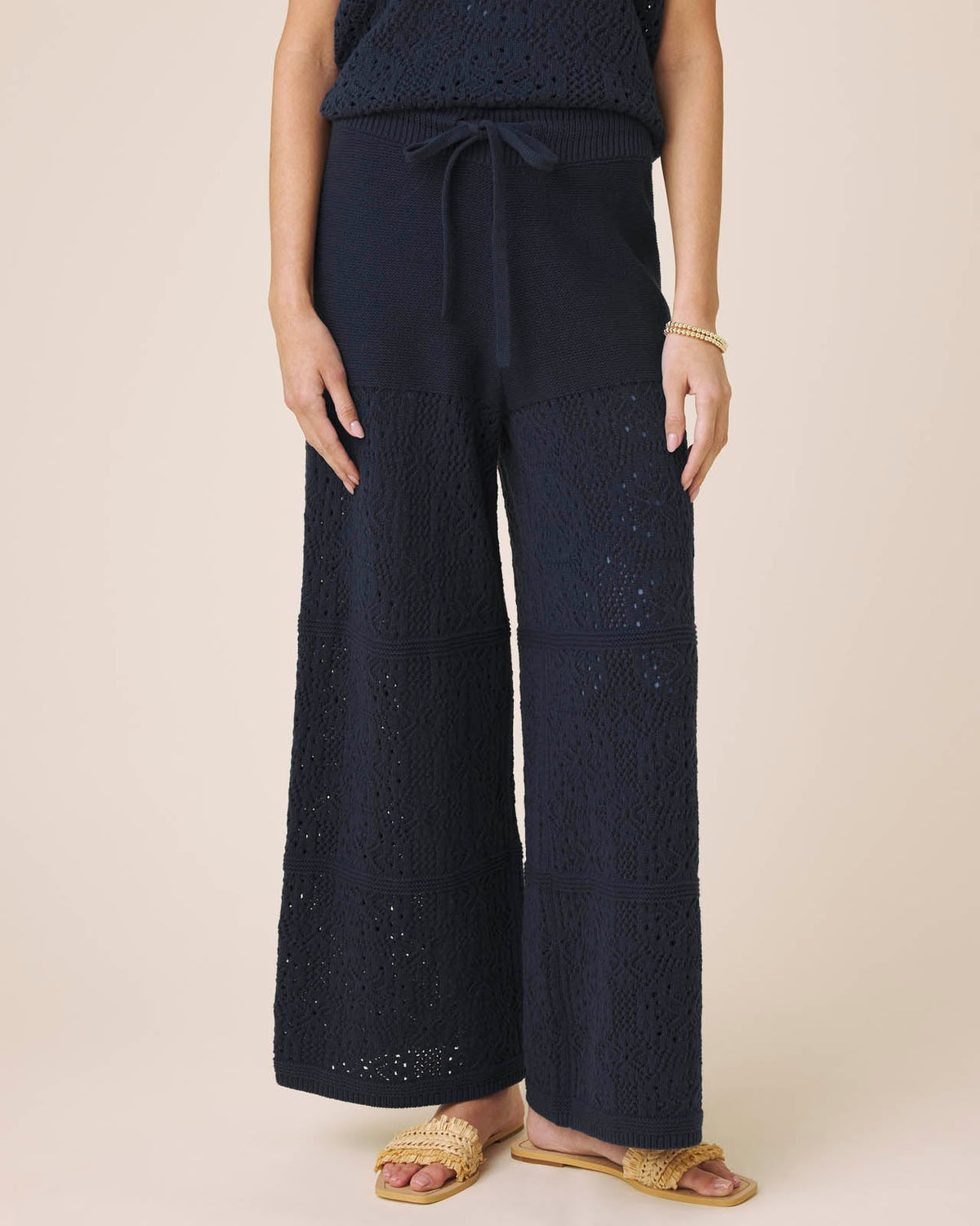 Splendid Beckham Crochet Sweater Pant - Navy