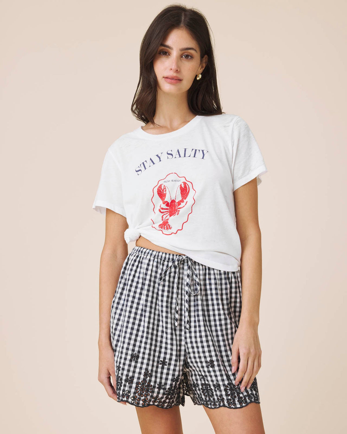 Splendid Stay Salty Short Sleeve Tee - Lobster