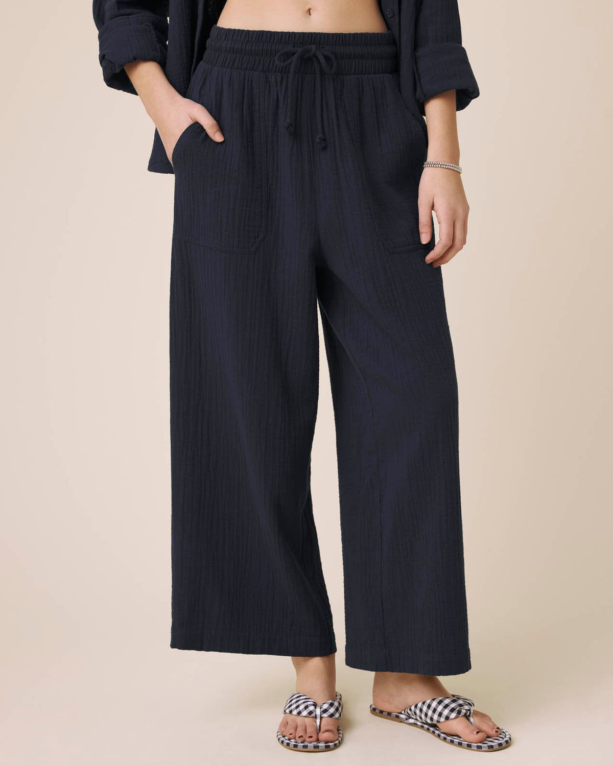 Splendid Ava Gauze Pant - Navy
