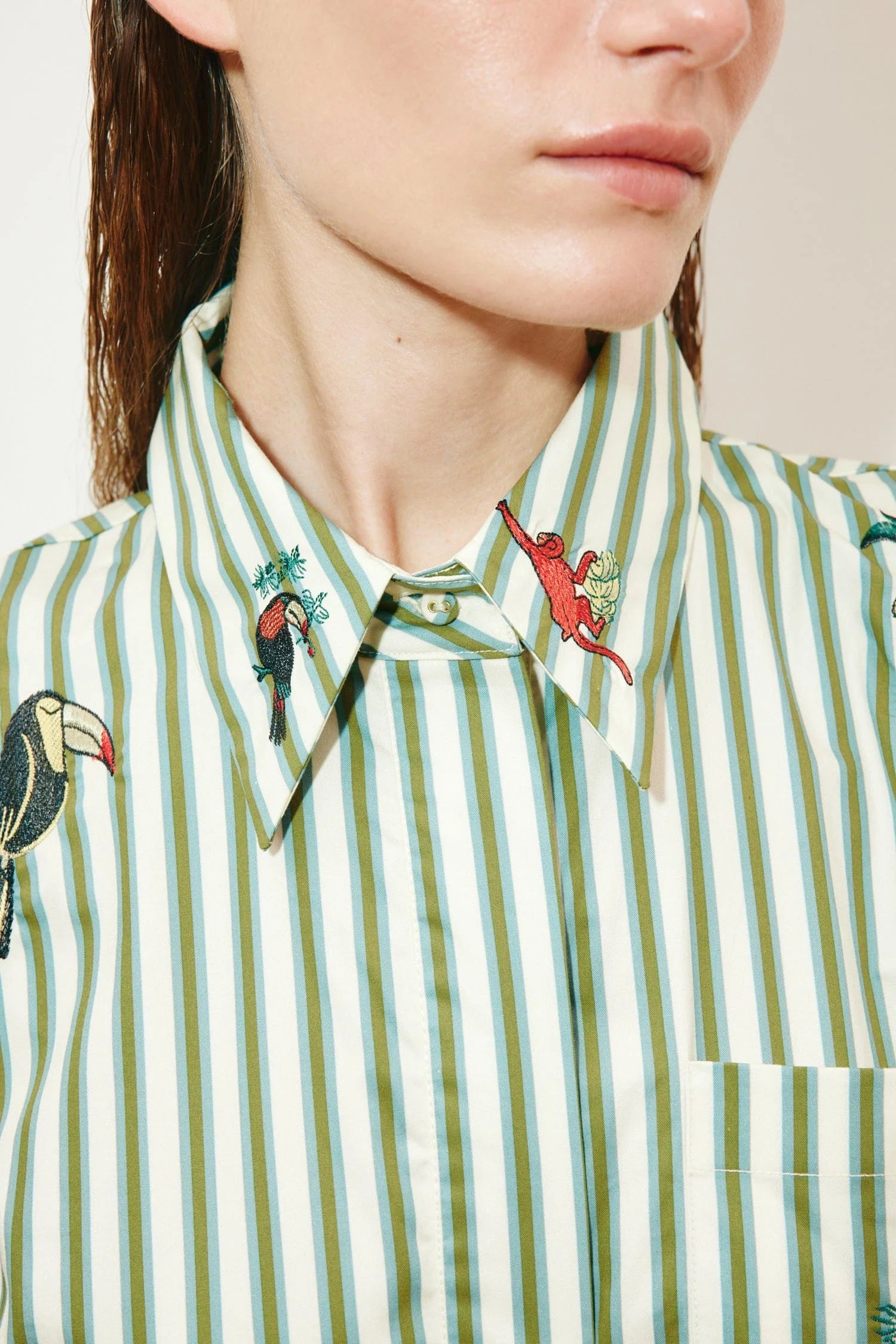 Alemais Bisou Embroidered Shirtdress