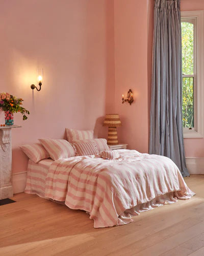 Kip & Co Candy Stripe Linen Fitted Sheet