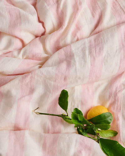 Kip & Co Candy Stripe Linen Fitted Sheet