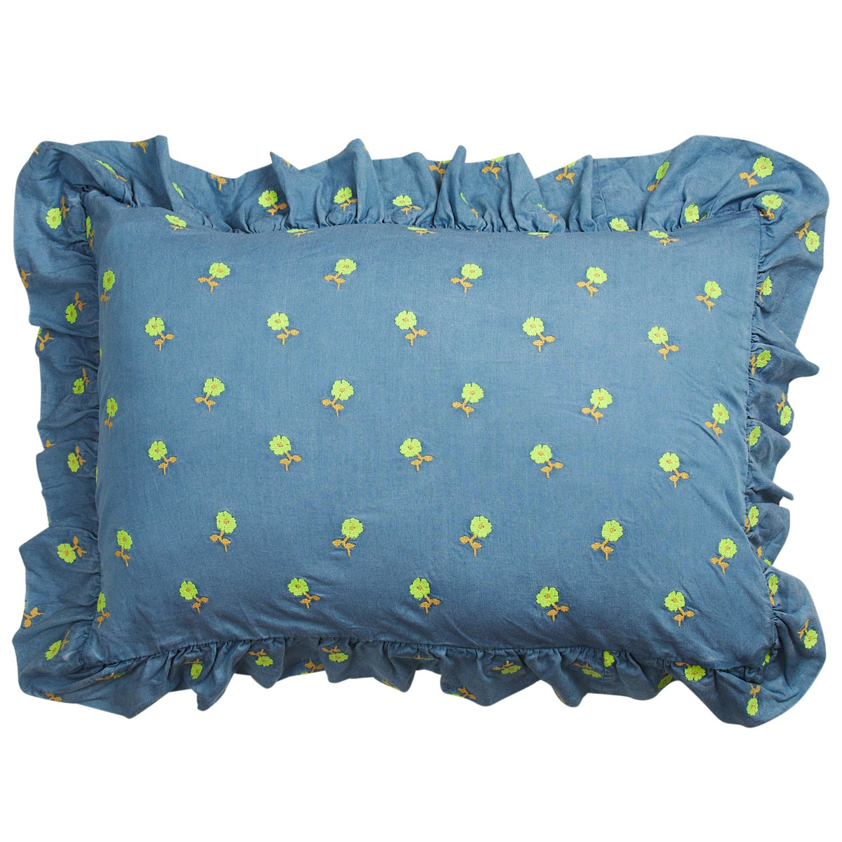 Anneliese Ruffle Pillowcase - Peridot