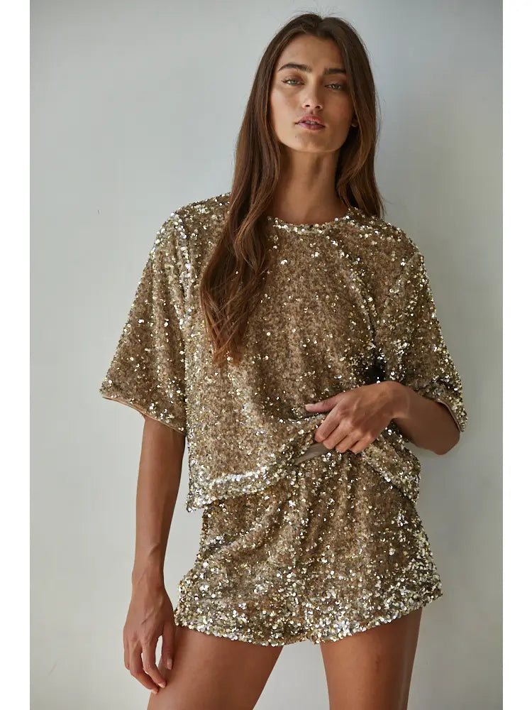 Sequin Top Gold