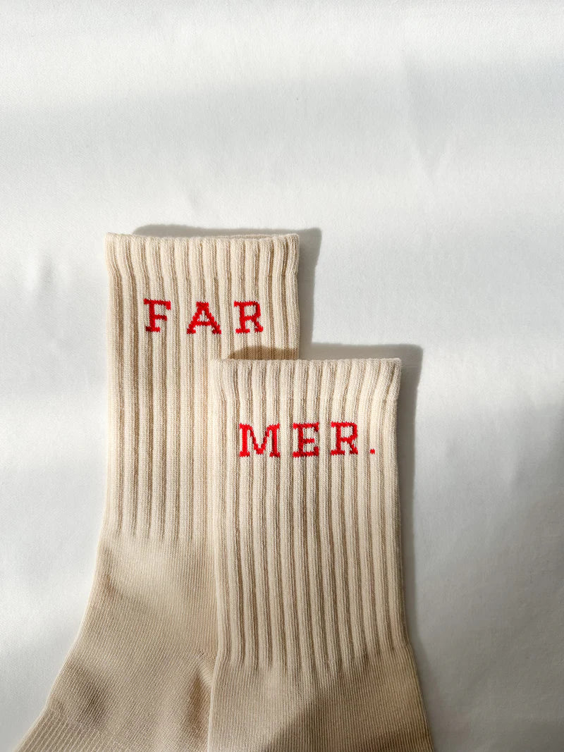 FAR MER. Beige Boot Socks