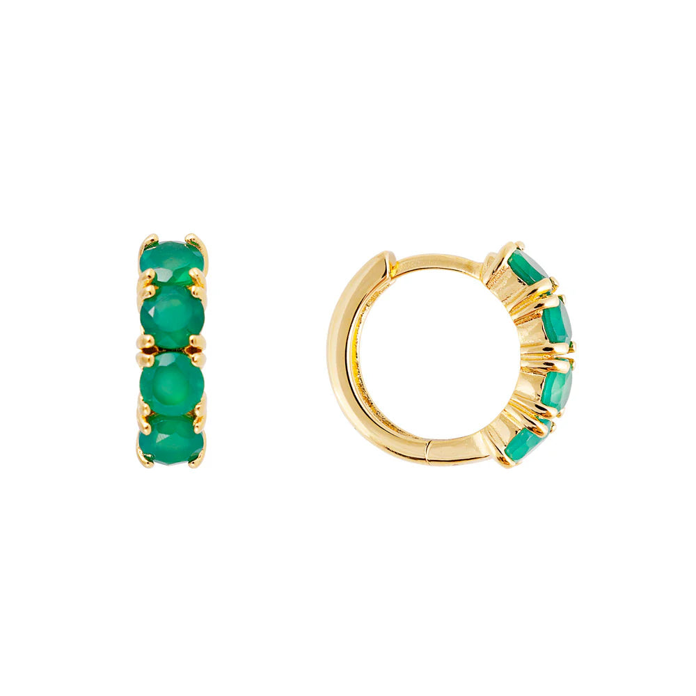 Fairley Green Agate Midi Hoops