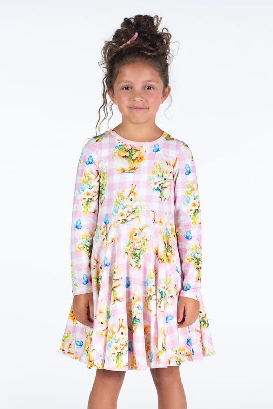 Rock Your Baby - Bunny Bouquet Waisted Dress