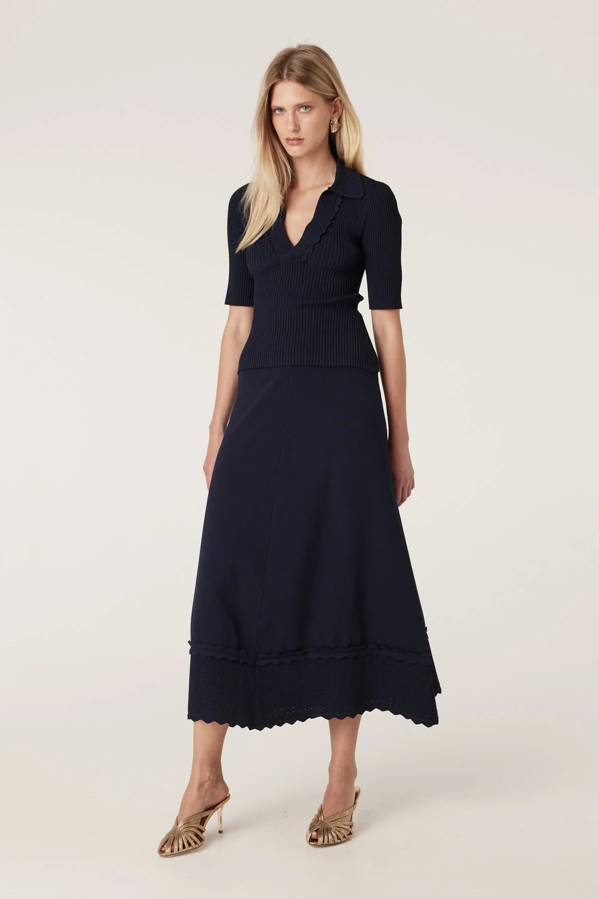 Cable Melbourne Villa Crepe Polo Top