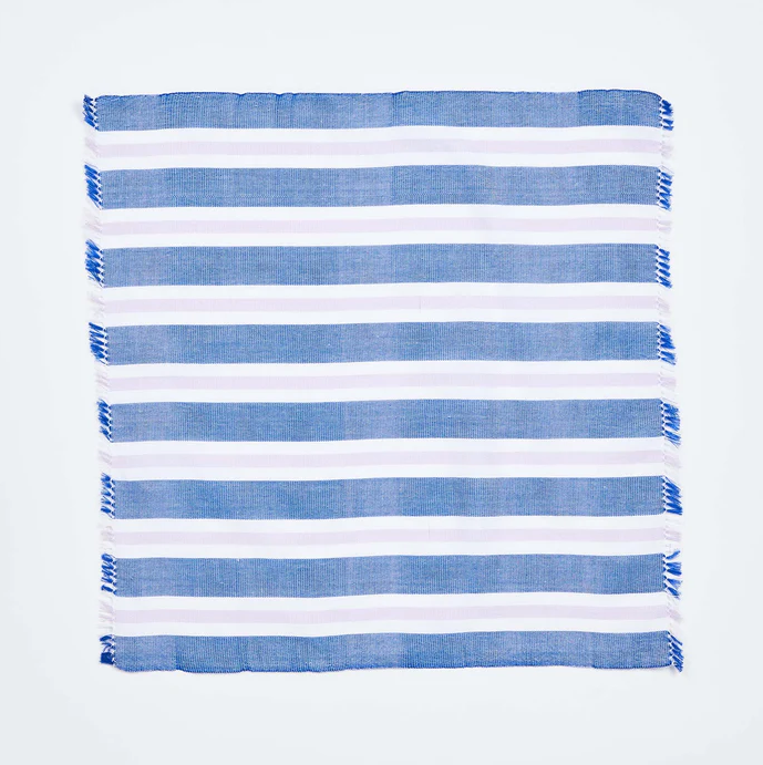 Woven Stripe Blue Napkin (Set 6)