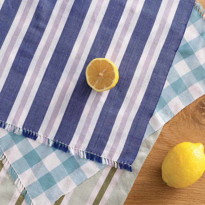 Woven Stripe Blue Napkin (Set 6)