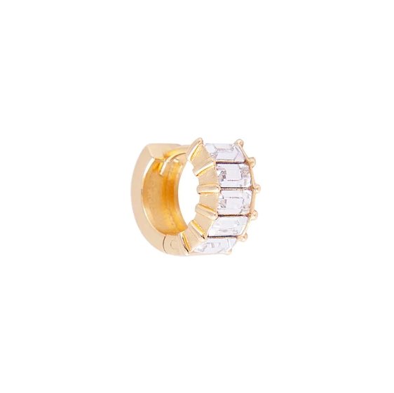 Fairley White Crystal Baguette Huggies - Marval Designs