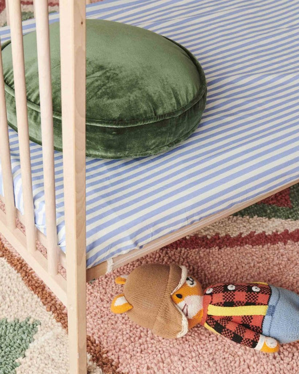 Kip & Co Seaside Stripe Organic Cotton Fitted Cot Sheet - Marval Designs