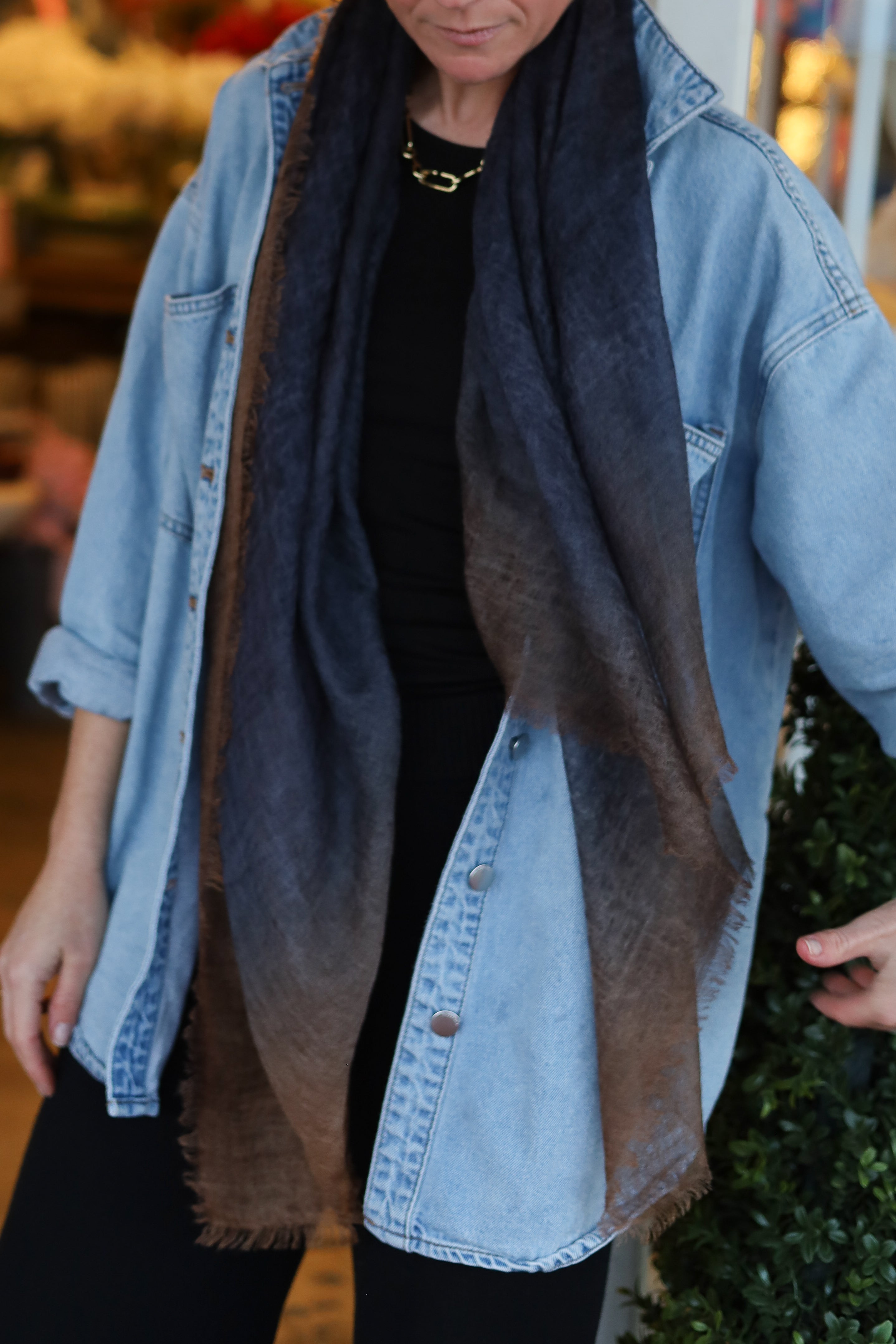 Grace and May Cashmere Scarf Navy