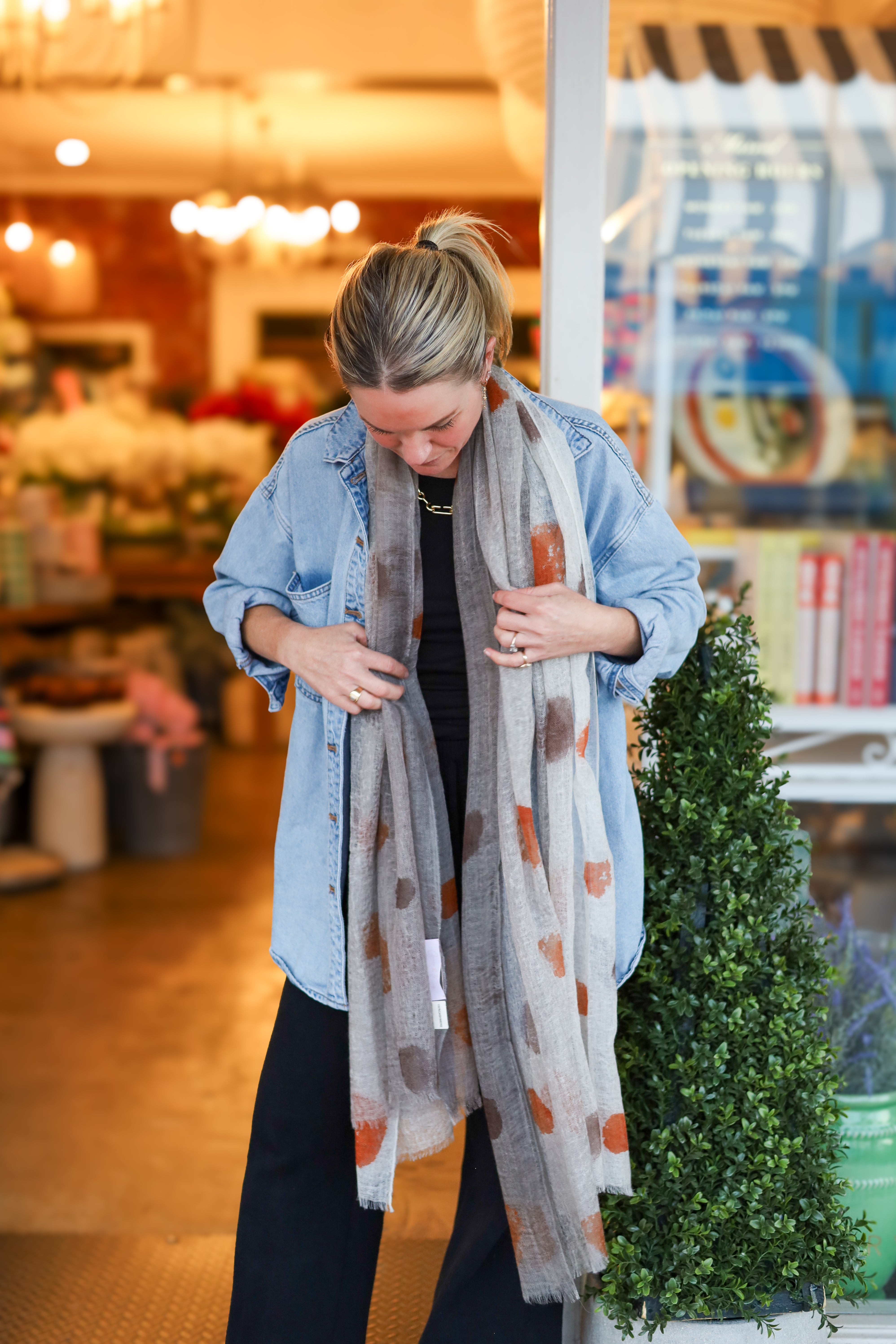 Grace and May Cashmere Spot Scarf