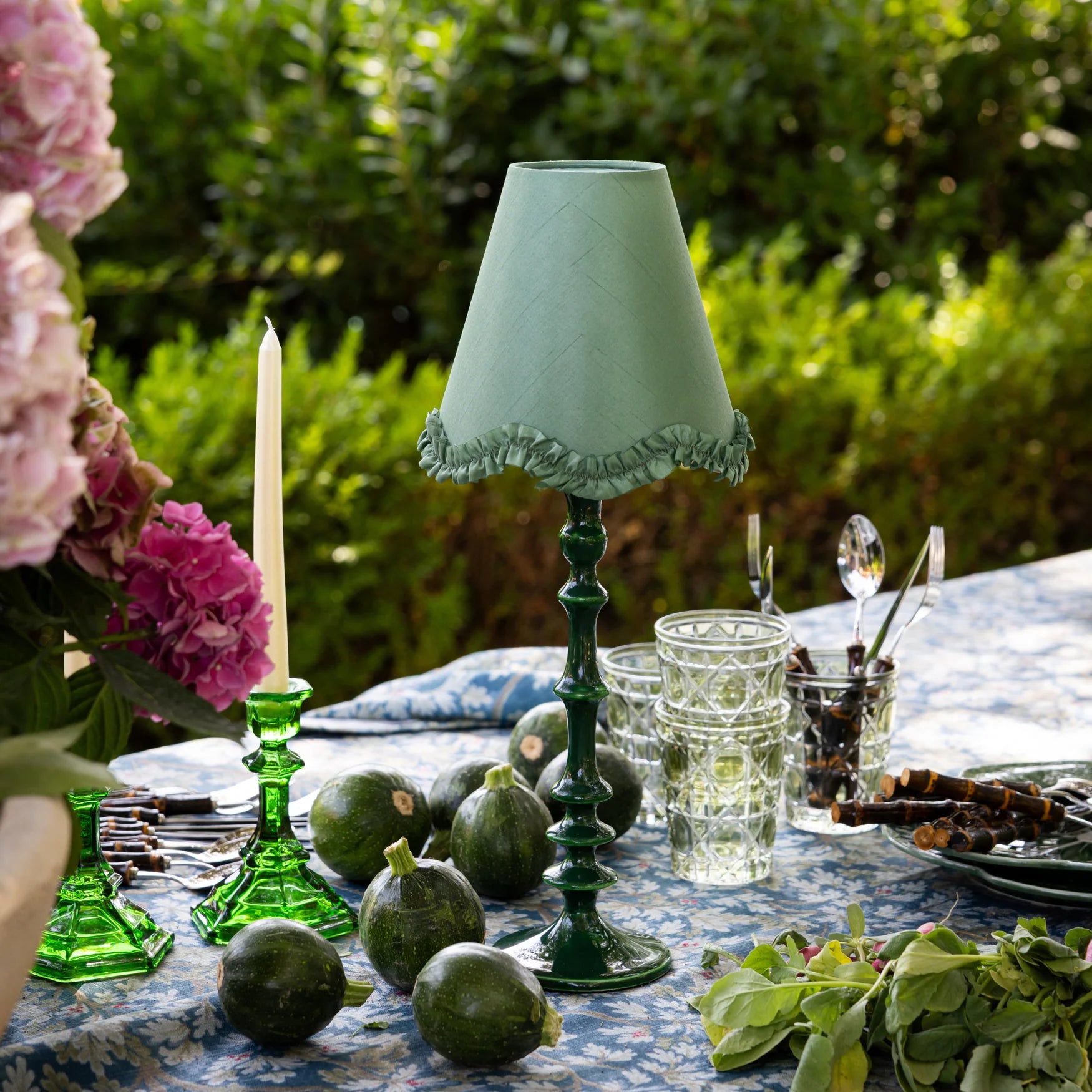 Olive Scallop Ruffle Lamp Shade