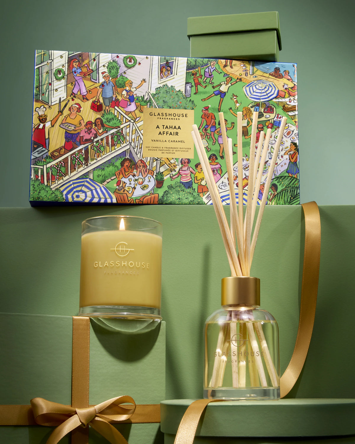 Glasshouse Christmas 200g Candle+150ml Diffuser Gift Set