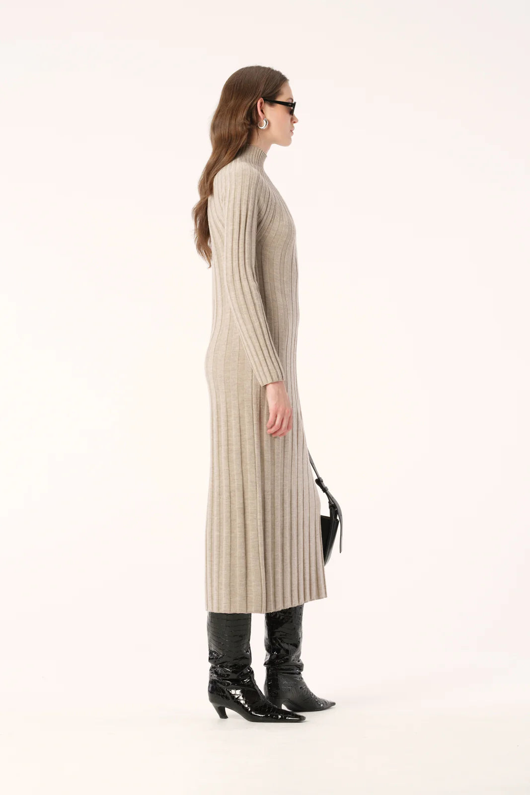 Elka Collective OKANI KNIT DRESS SAND MARLE