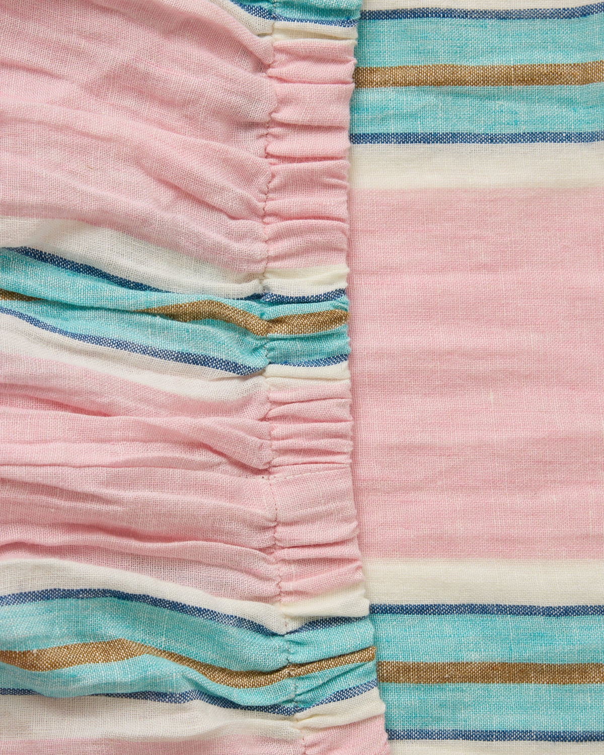 Kip & Co Tickled Pink Stripe Linen Fitted Sheet