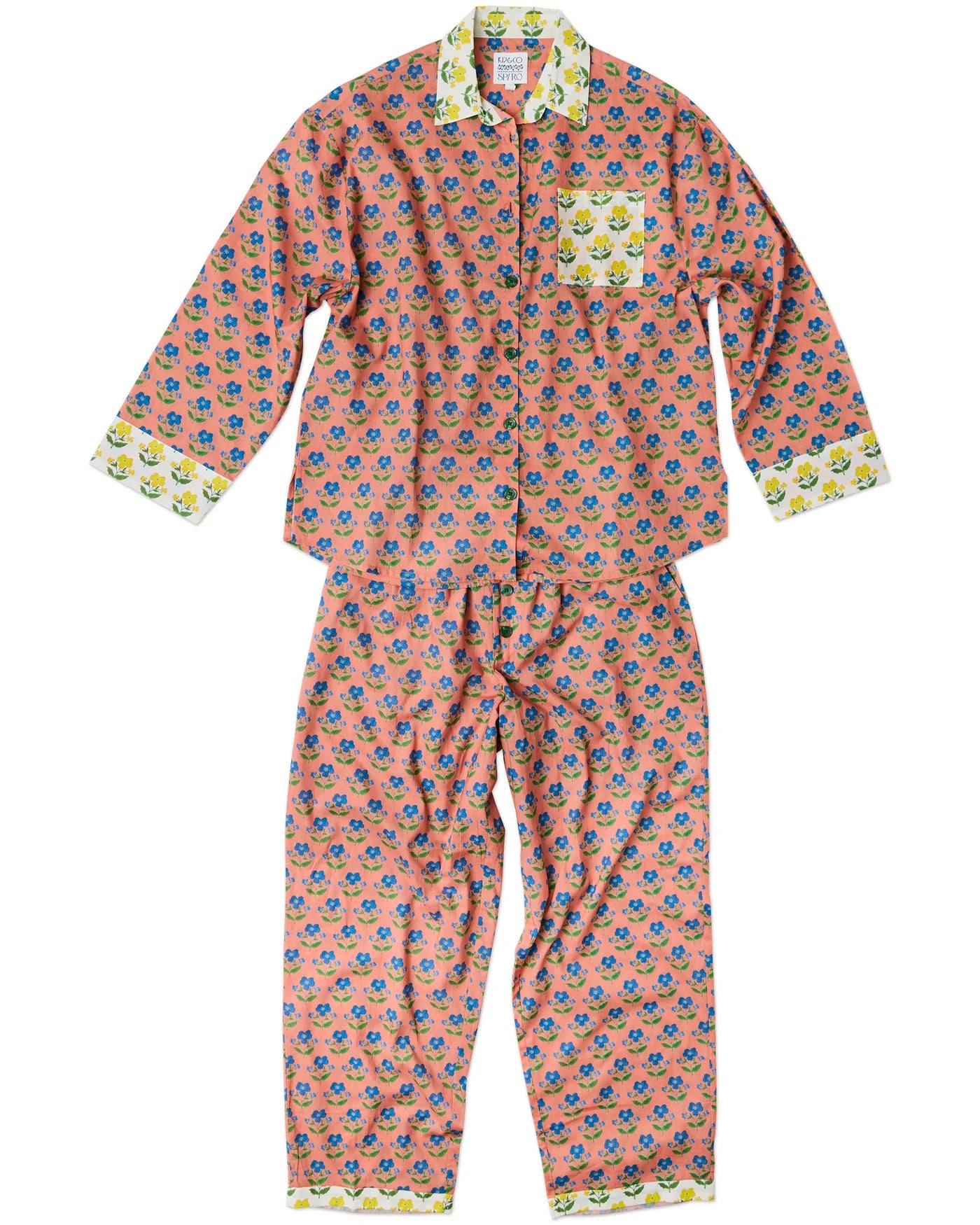 Kip & Co x Anna Spiro Indian Summer Rose Adult Organic Cotton Long Sleeve Pyjama Set