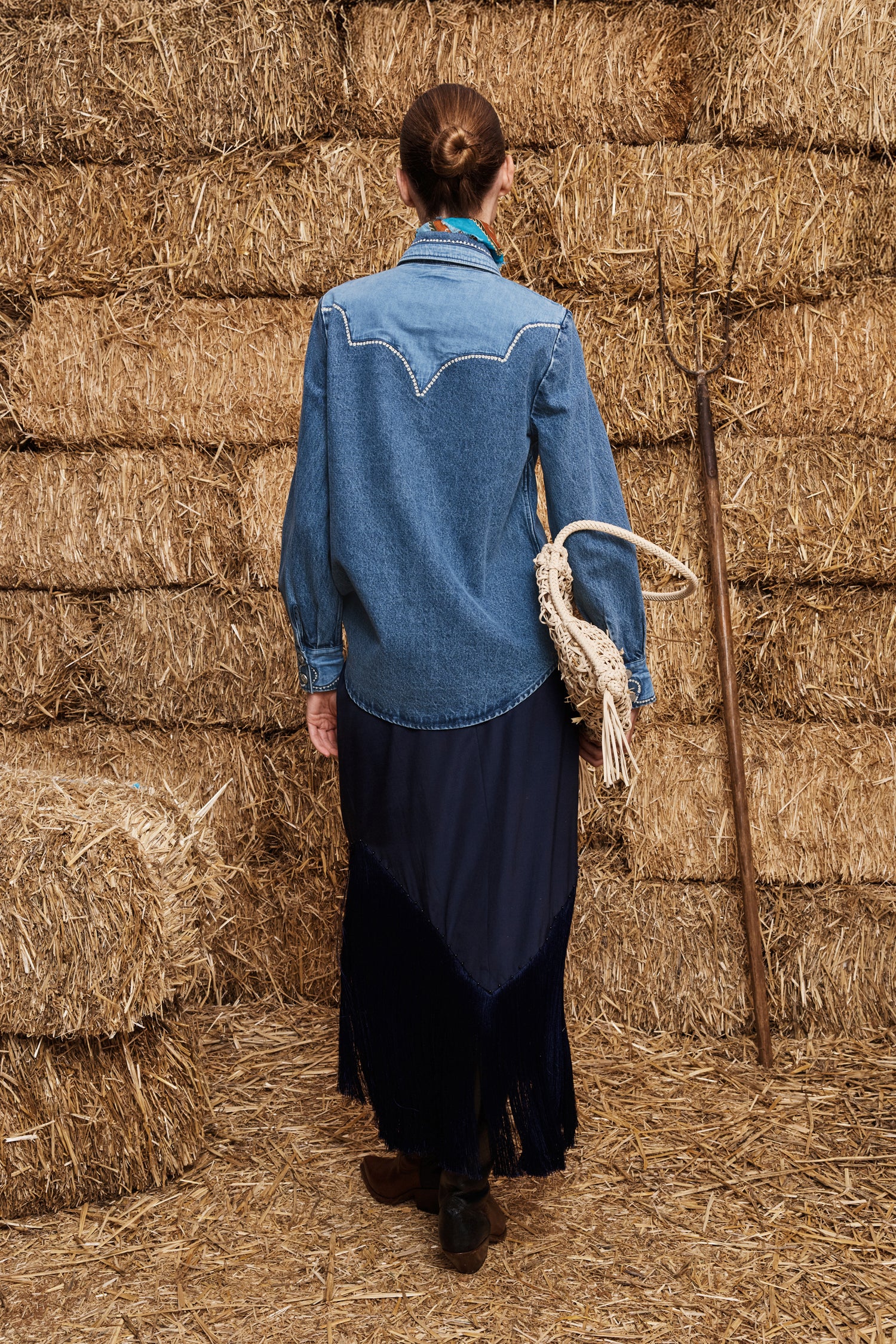 Alemais Jesse Denim Applique Shirt