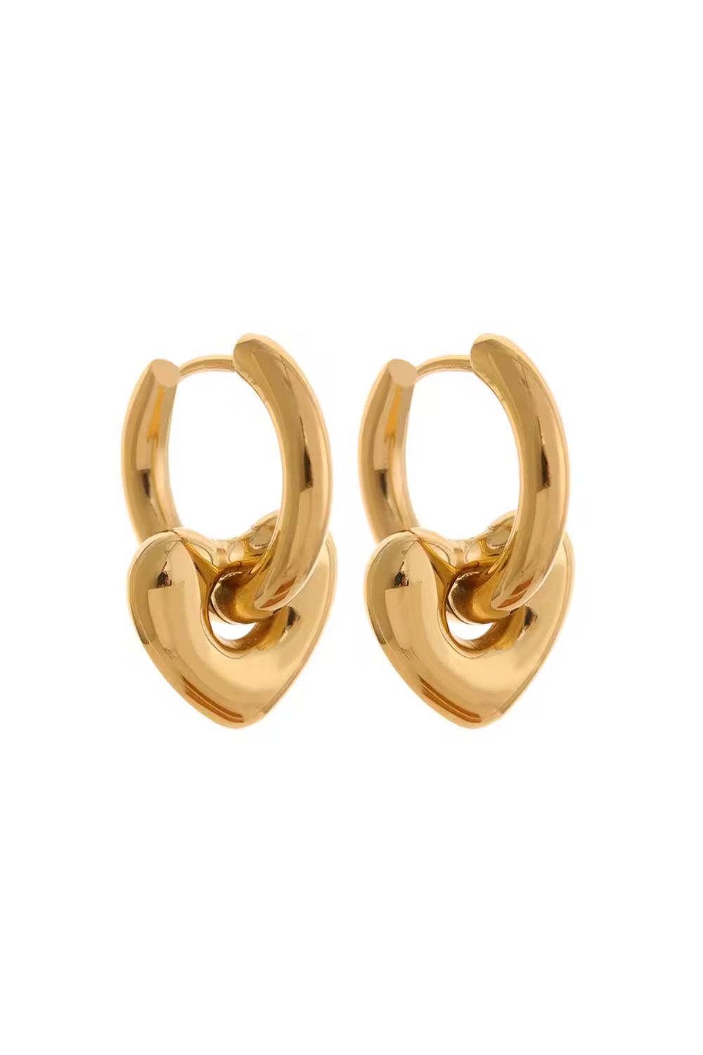Chunky Heart Huggies - Gold – Mosk Melbourne jewellery at Marval Designs