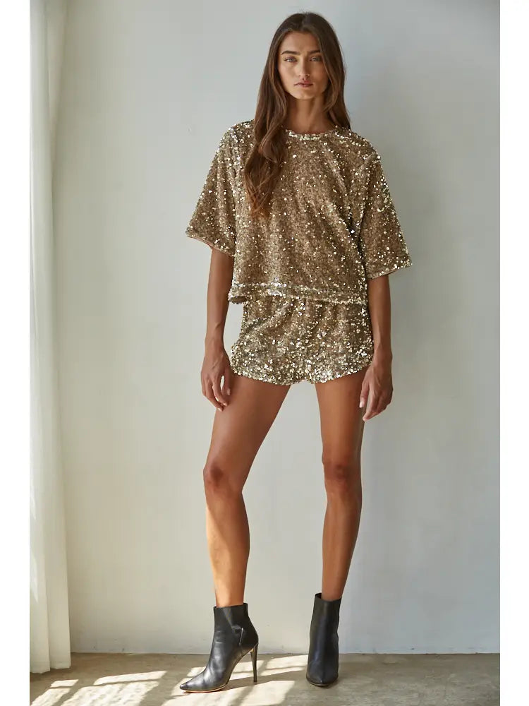 Sequin Top Gold