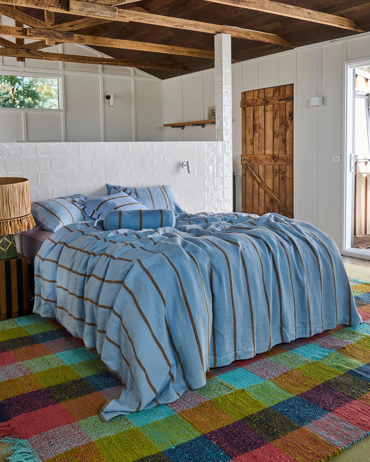 Kip & Co Como Stripe Linen Quilt Cover