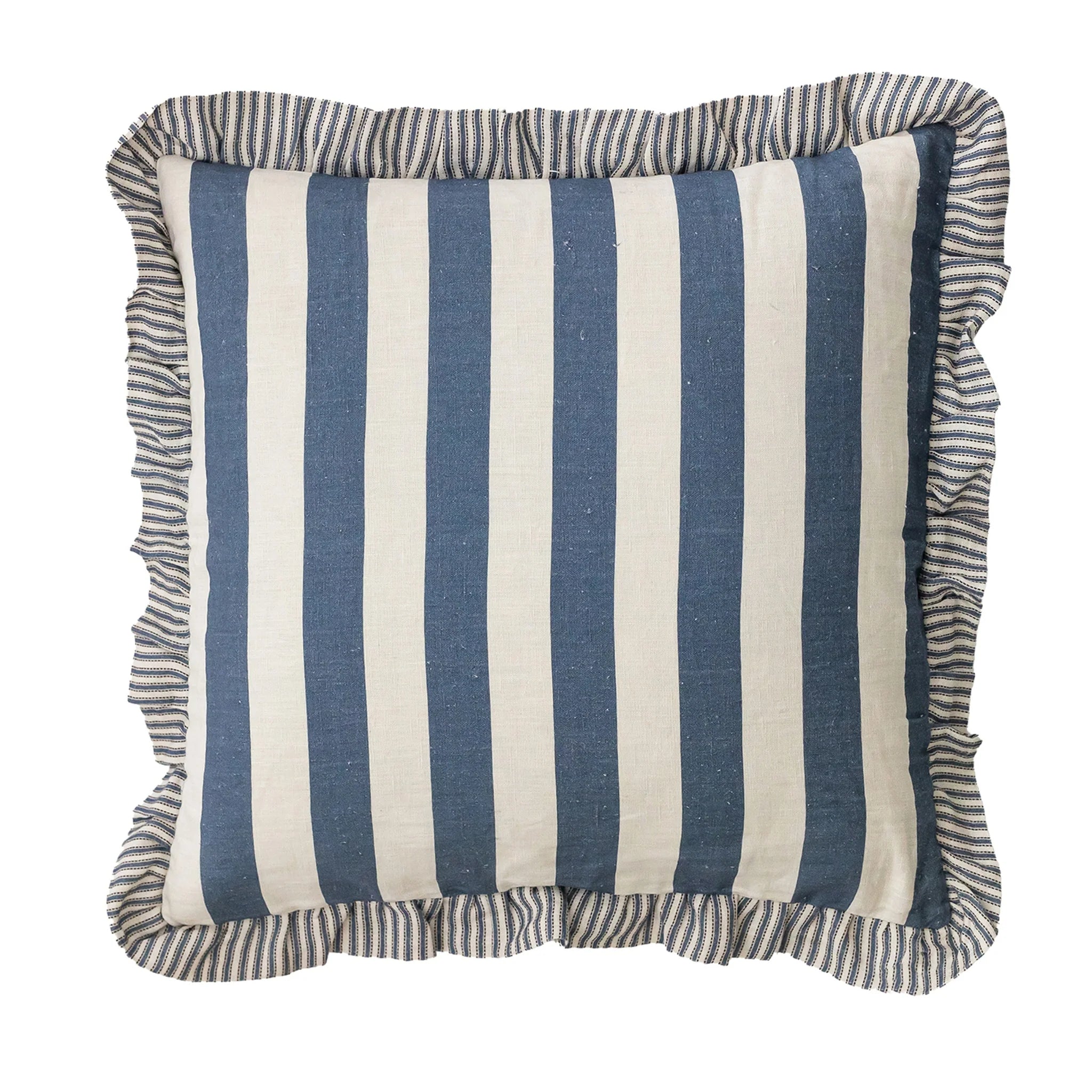 Blue St Tropez Stripe Linen Cushion