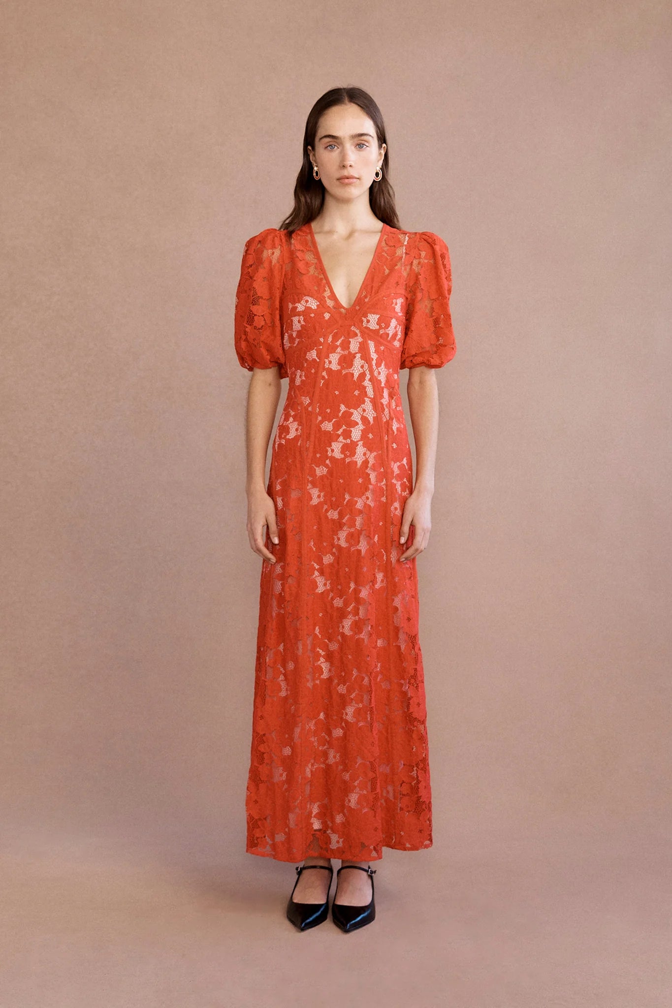 Lovaan Adeline Lace Midi Dress