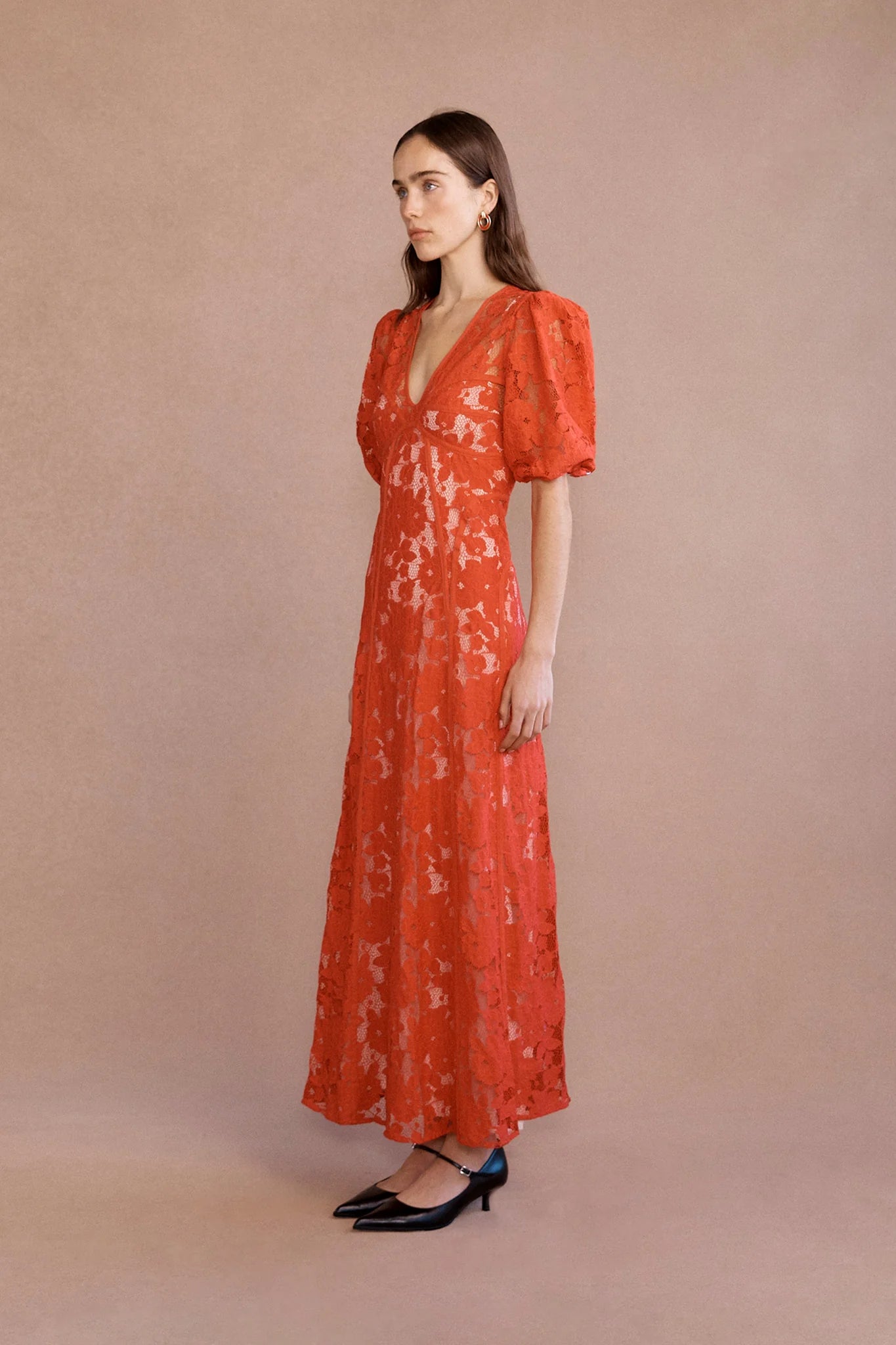 Lovaan Adeline Lace Midi Dress