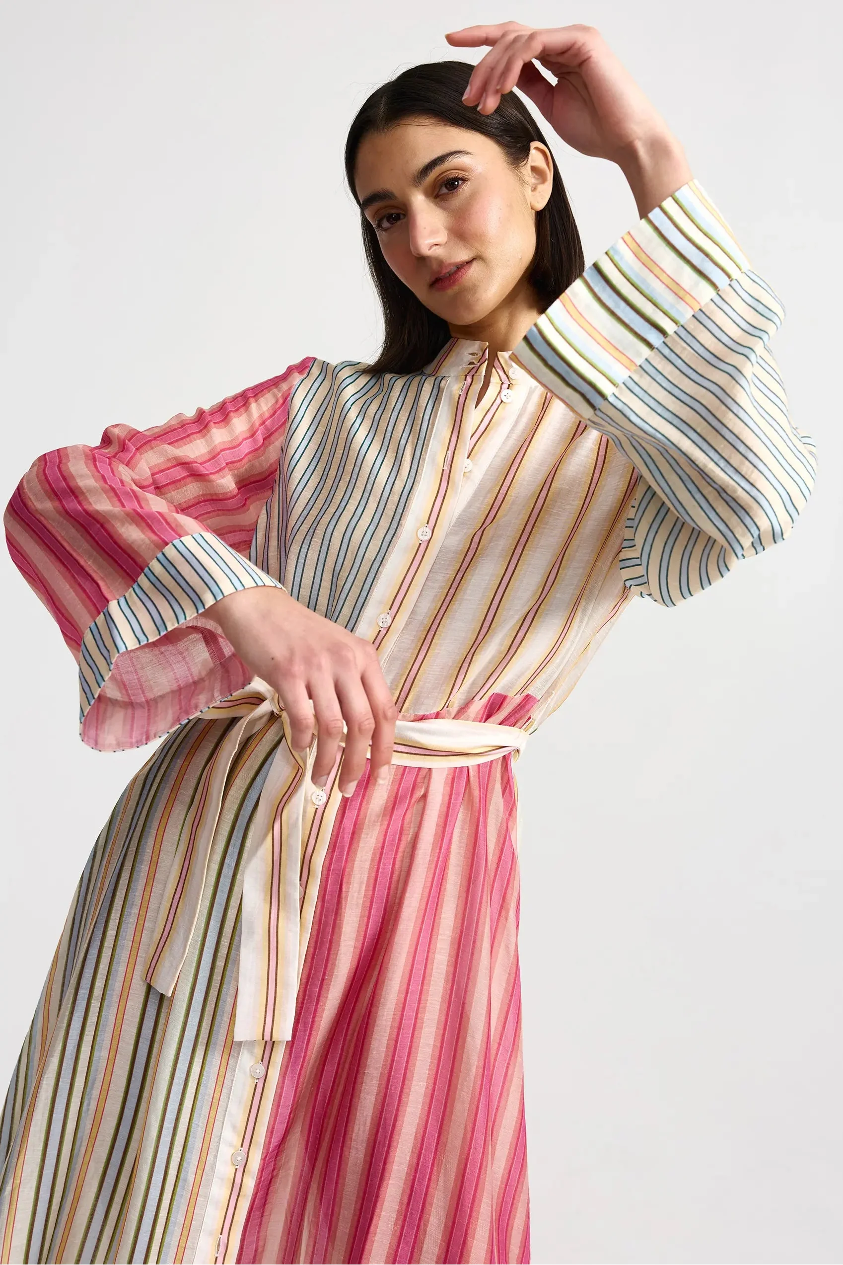 Aston Studio Neottia Dress in Peony Multi Stripe