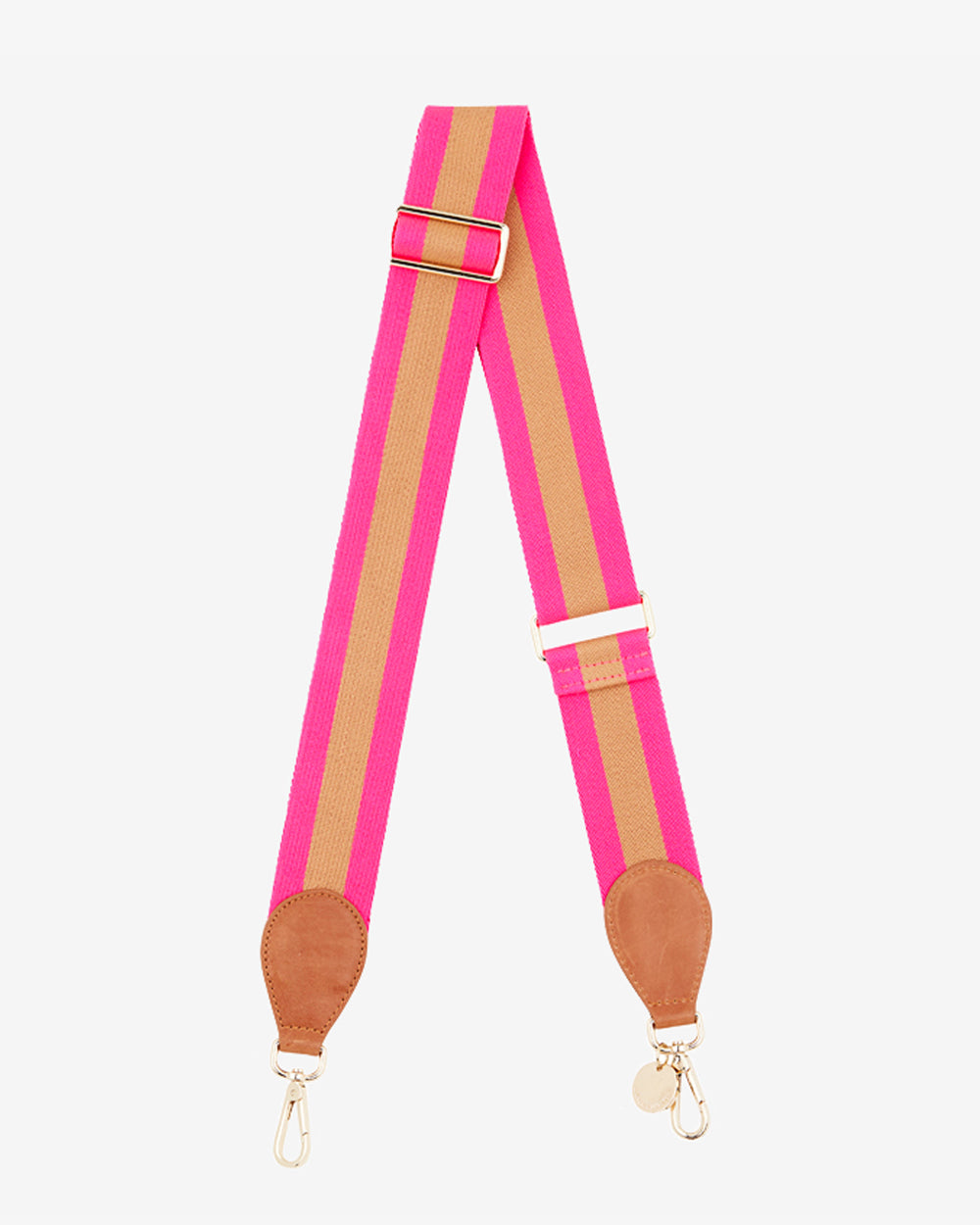 Arlington Milne Accent Guitar Strap - Vintage Tan (Hot Pink/Bronze)