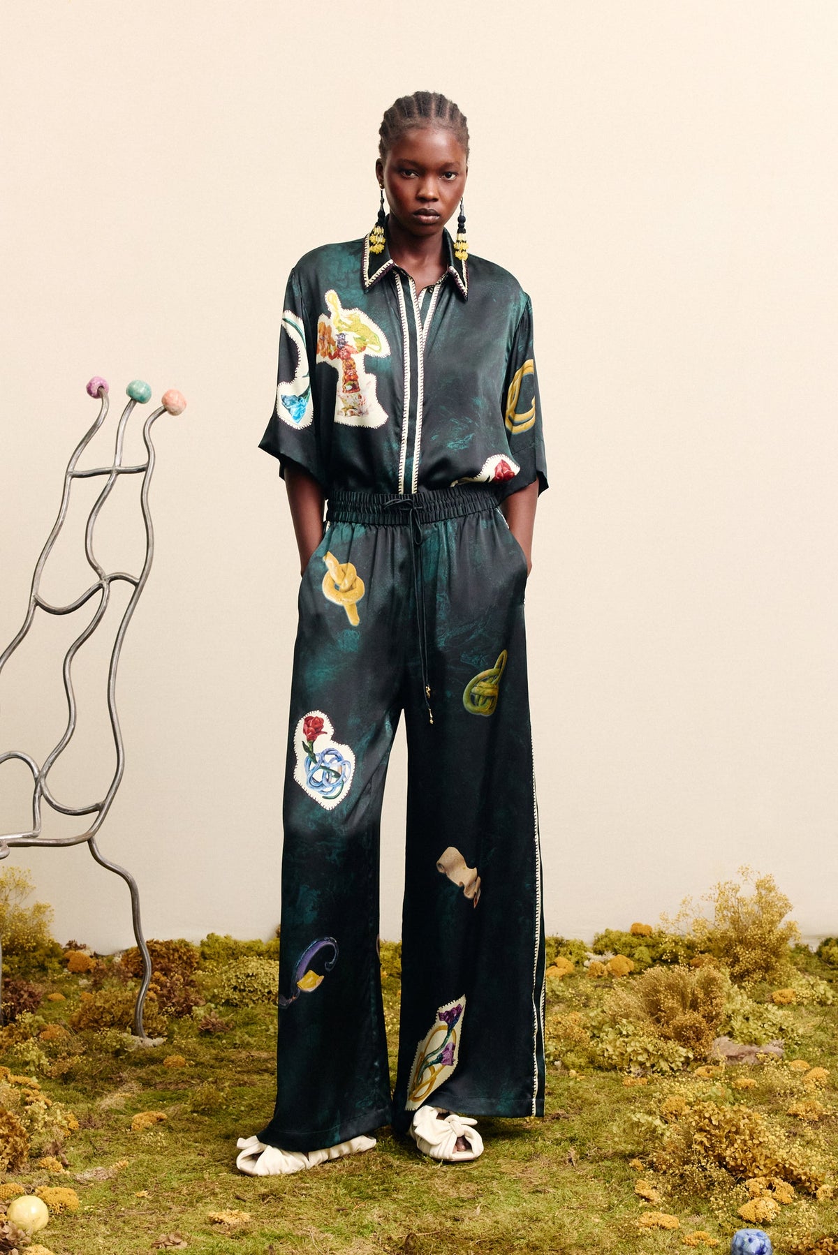 Alémais florero silk pant