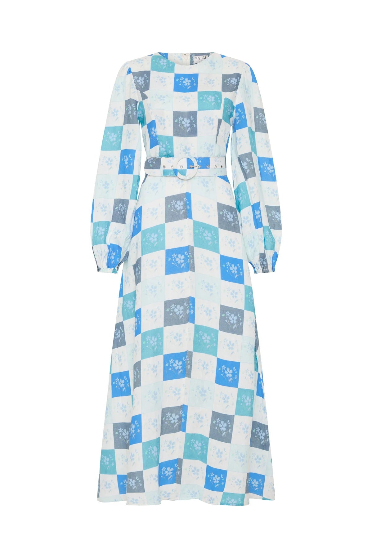 Palm Noosa Melrose Dress Blue Floral Tile