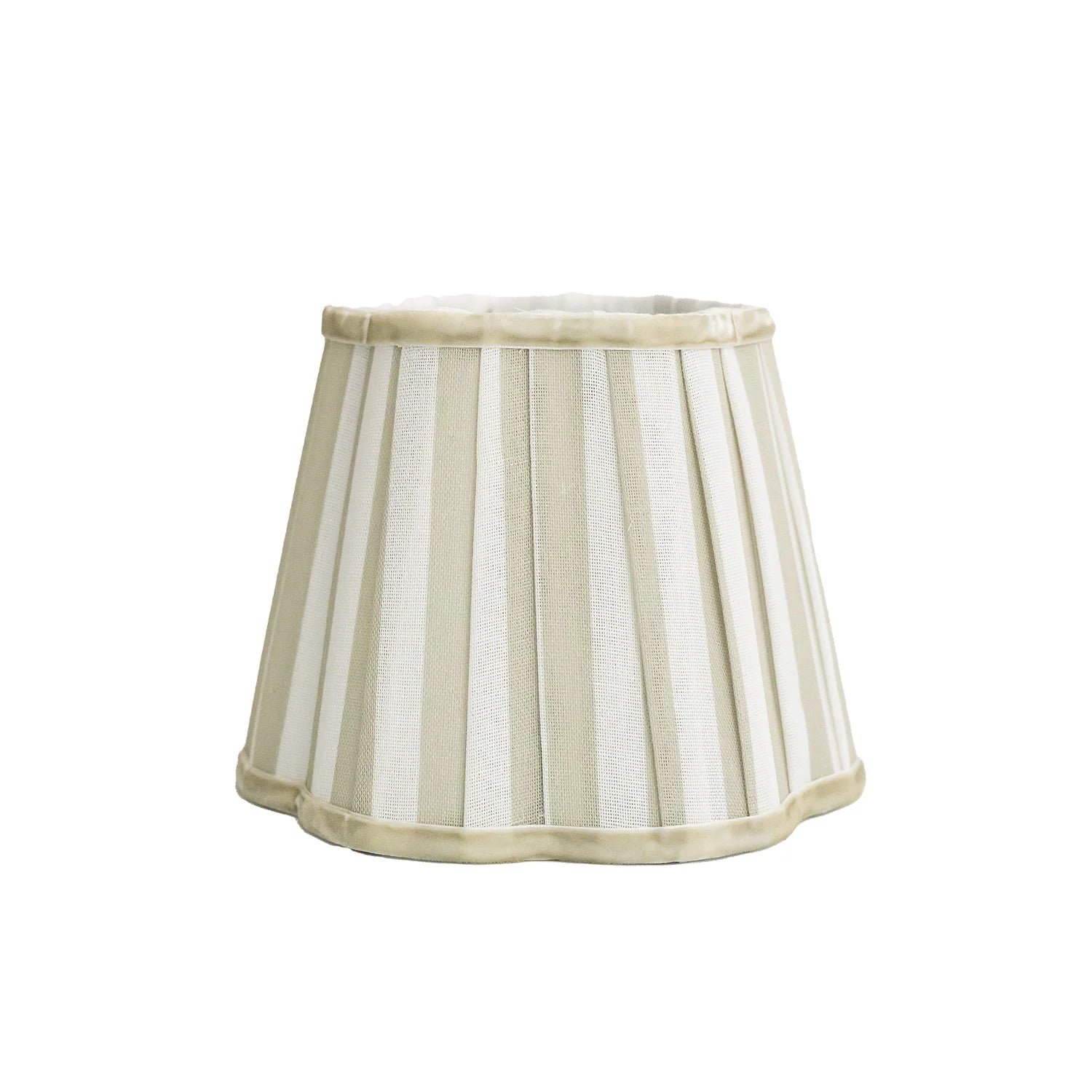 Beige Stripe Scallop Lamp Shade