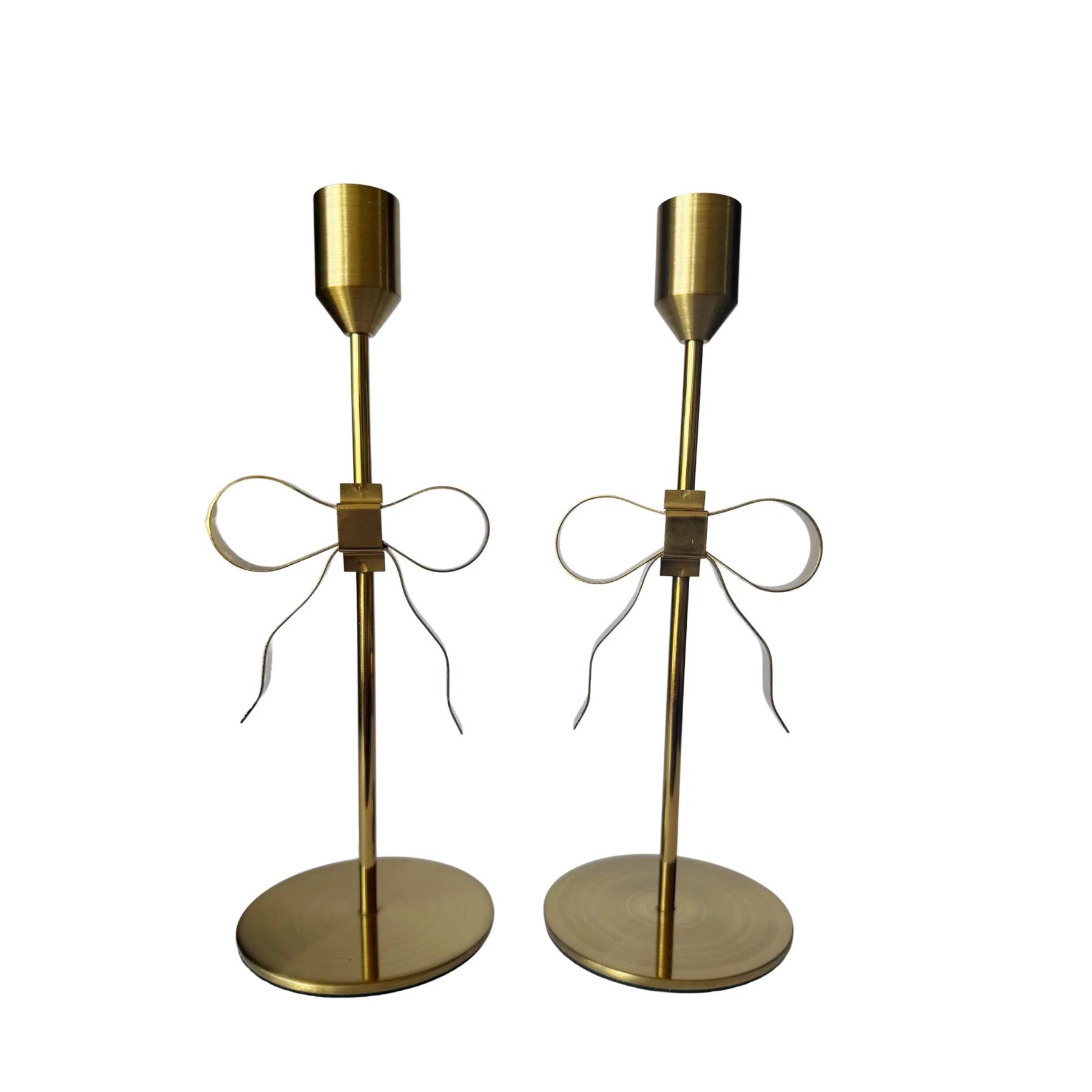 Gold Bow Candle Holder (Pair)