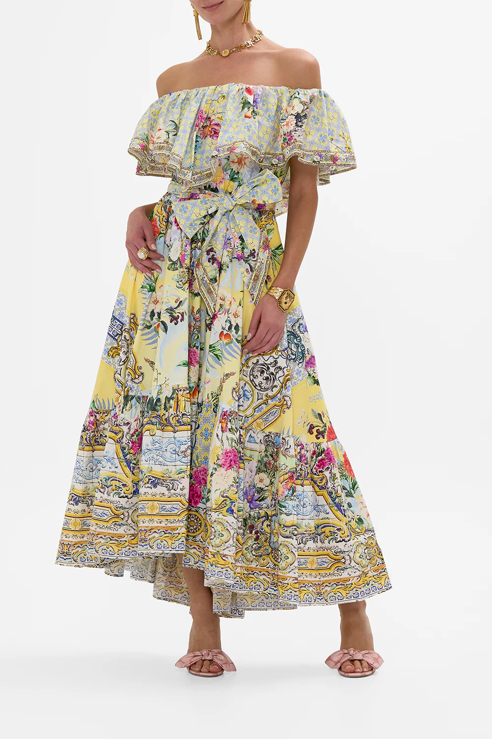Camilla shoulder frill dress