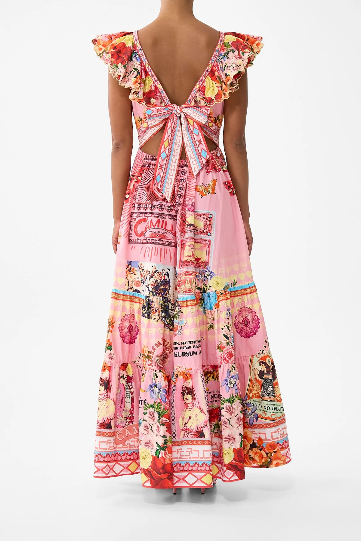 Camilla Tiered Dress With Neck Frill