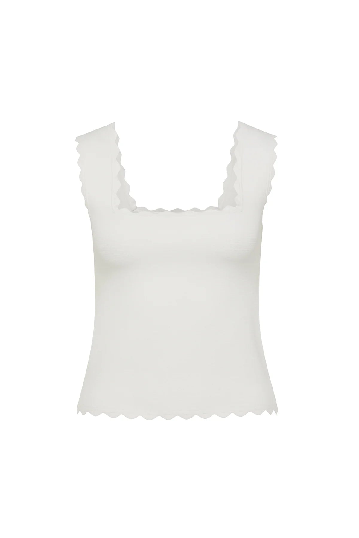 Cable Melbourne Villa Crepe Knit Scallop Tank