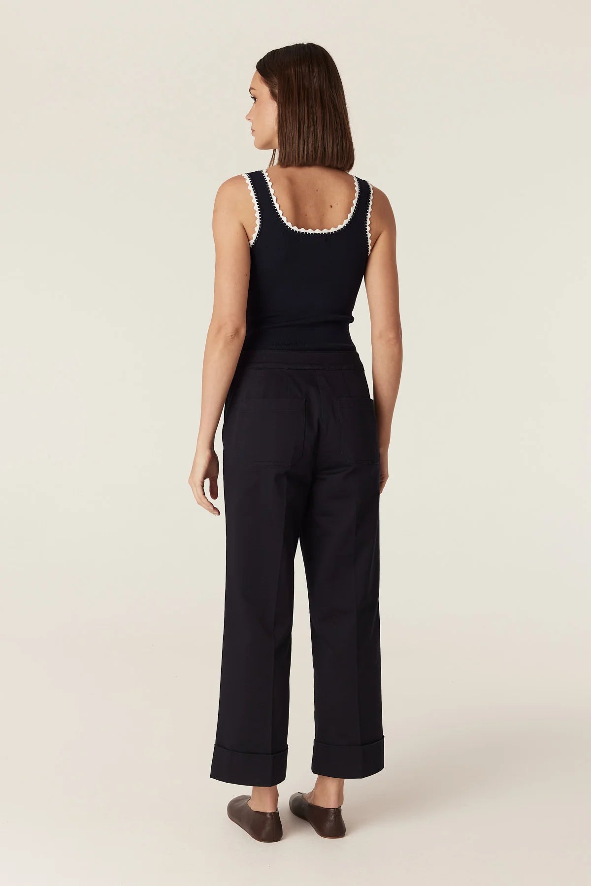 Cable Crepe Knit Tank