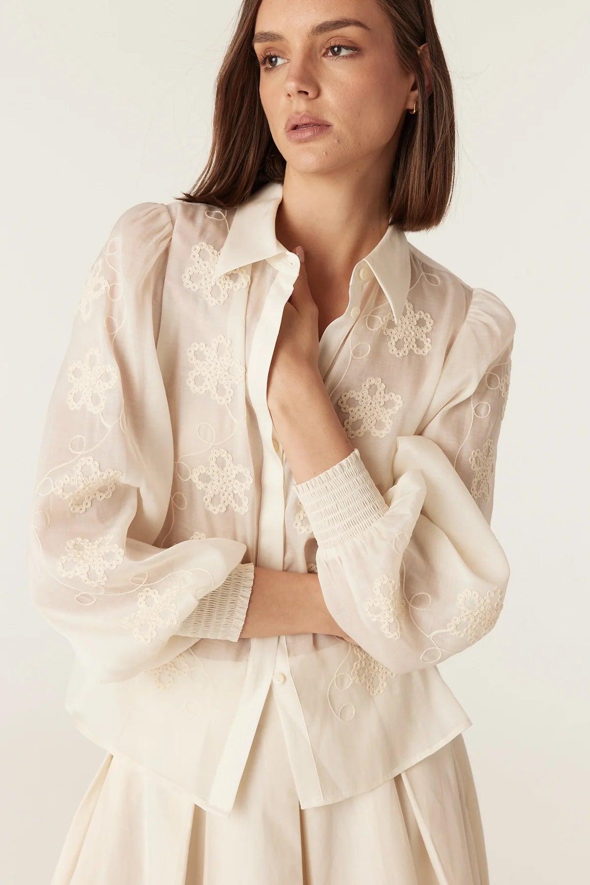 Cable Faith Embroidered Blouse