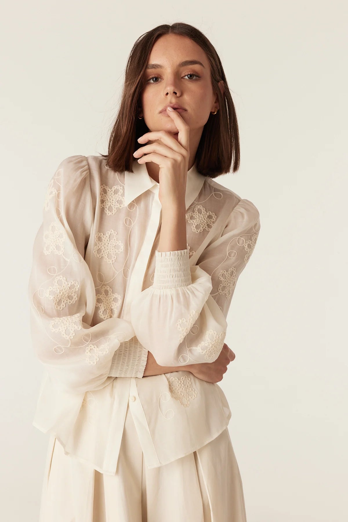 Cable Faith Embroidered Blouse