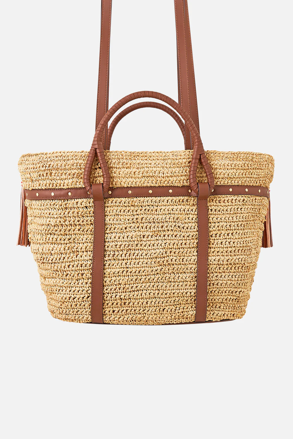 Camilla Raffia Tote with Tassels