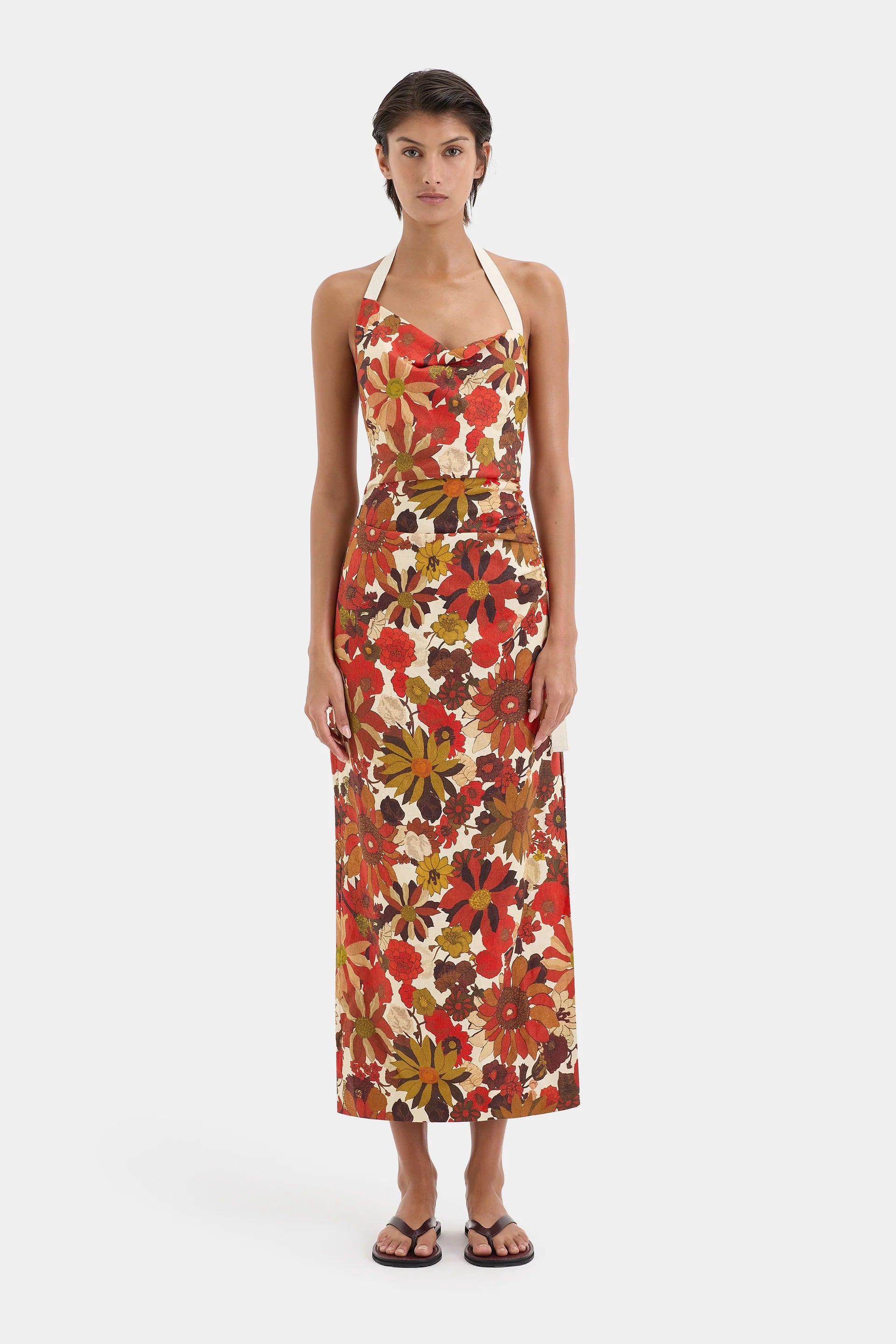 SIR. Castella Gathered Midi Dress