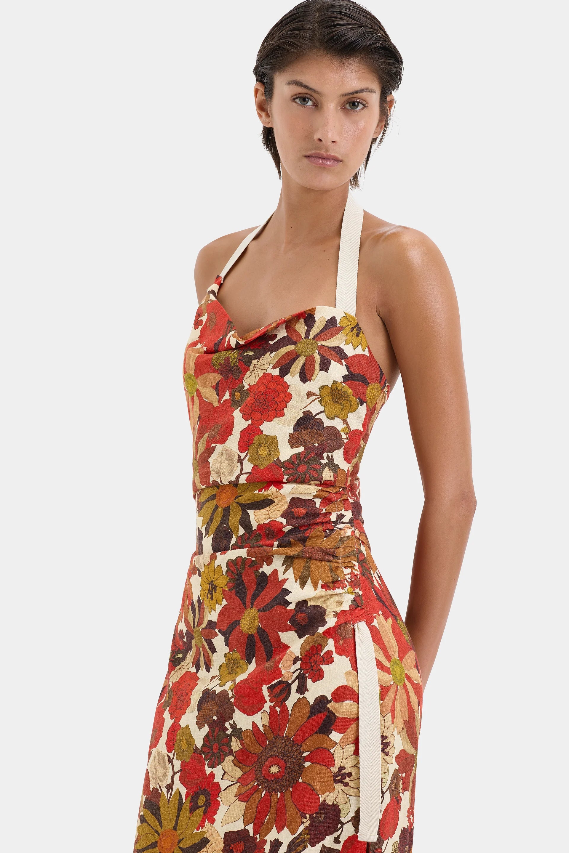 SIR. Castella Gathered Midi Dress
