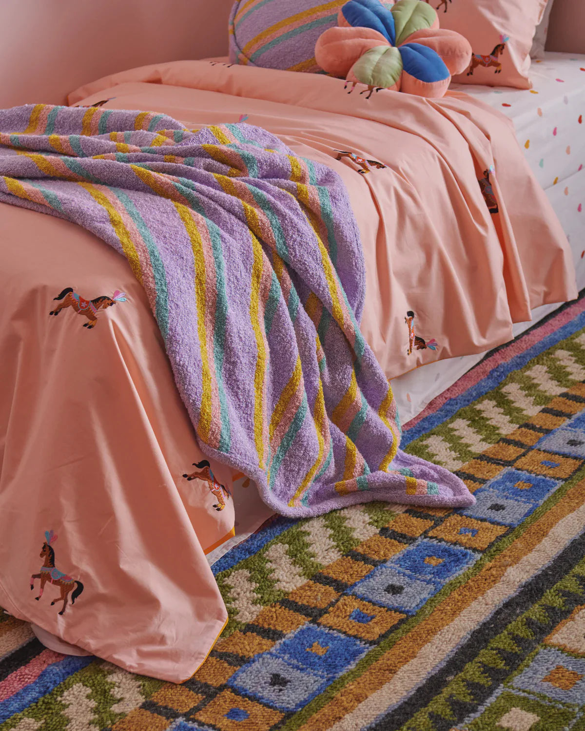 Kip & Co Circus Pony Embroidered Cotton Quilt